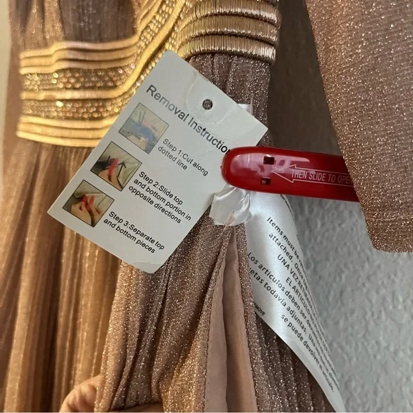 Mac Duggal Shimmering Ballgown A-Line Dress NWT 6 Rose Gold - Picture 10 of 10